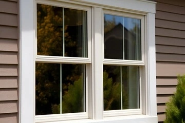 Double hung windows offering ventilation and an elegant look with reliable thermal protection.